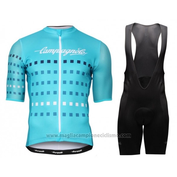 2018 Abbigliamento Ciclismo Campagnolo Celeste Manica Corta e Salopette